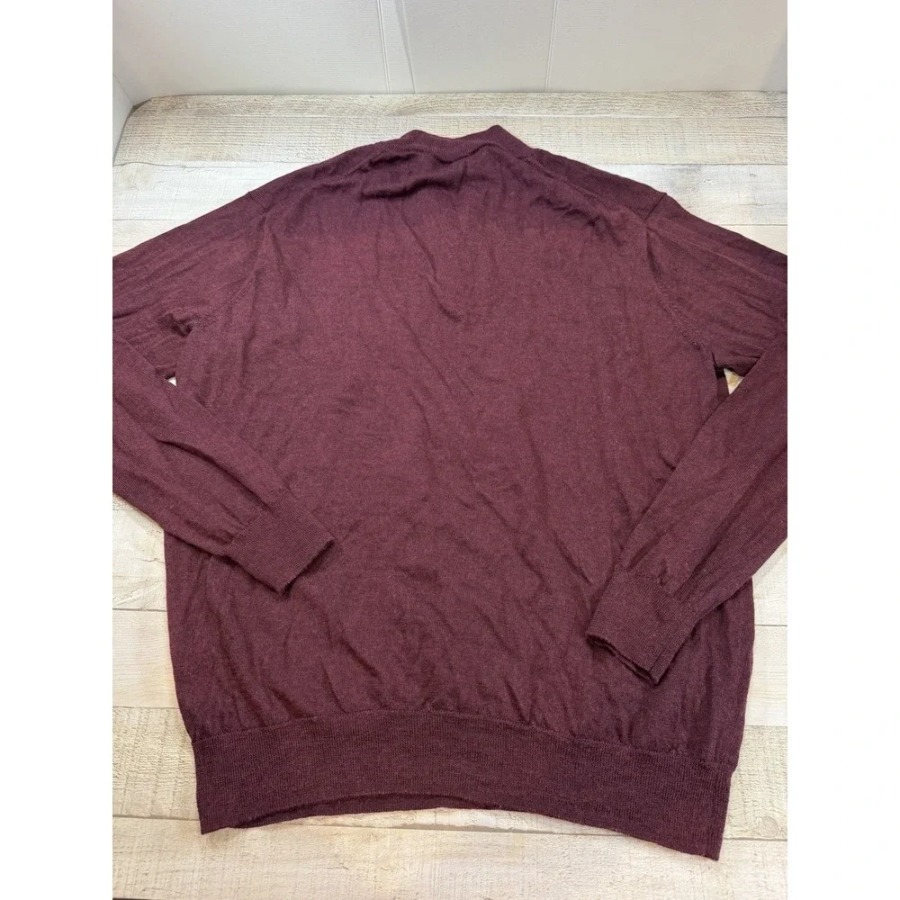 Peter Millar Merino Wool Lyocell 1/4 Zip Sweater Burgundy Men's Large L